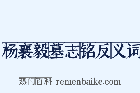 杨襄毅墓志铭反义词是什么意思的图片